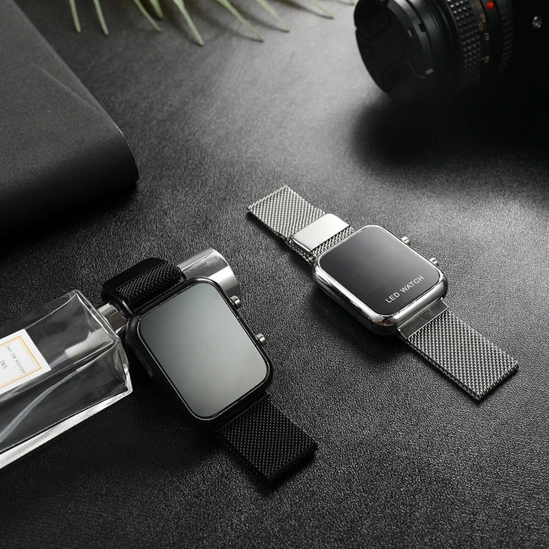 Luksuzni digitalni satovi – Boja Crno - Platnena