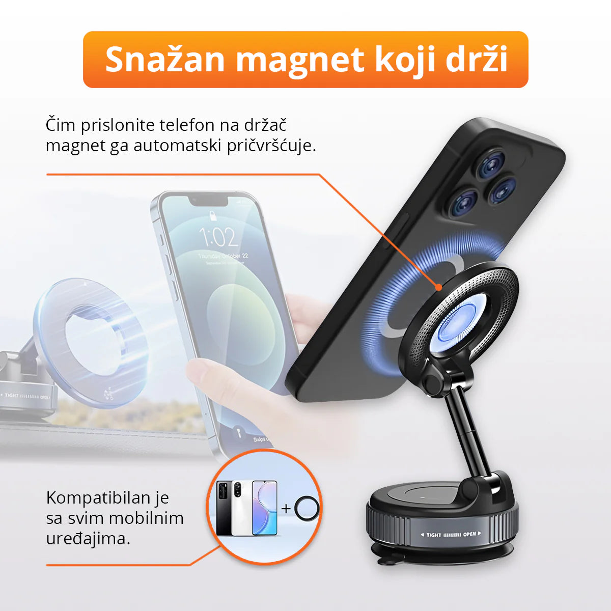 Najbolji Magnetni vakumski držač za telefon