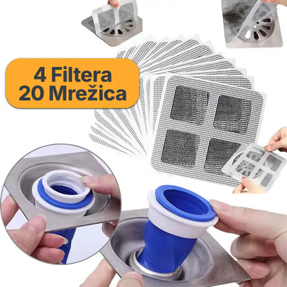 Silikonski filter za odvod i Samolepljive mrežice za odvod KUPKO KOMBO