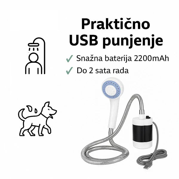 Tuš za tuširanje na otvorenom - USB punjivi tuš